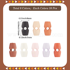 80 шт. двухцветные пластиковые пуговицы с тремя отверстиями DIY-GF0011-44