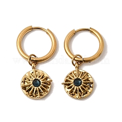 Pendientes de aro de acero inoxidable 304 y circonita cúbica&nbsp;STAS-H258-03G