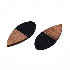 Pendentifs en résine opaque et bois de noyer&nbsp;RESI-N025-031-B