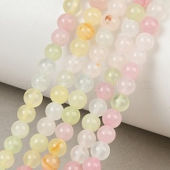 Perles de jade vertes colorées naturelles&nbsp;G-G757-01-4mm