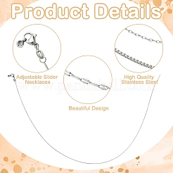 7 шт. 7 стиля ожерелий с регулируемыми цепочками из нержавеющей стали 304&nbsp;NJEW-CJ0001-04