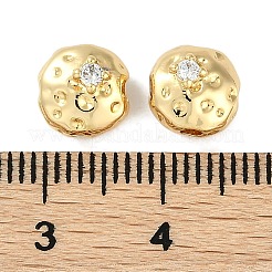 Латунные микро проложить кубического циркония бусы KK-P283-22G