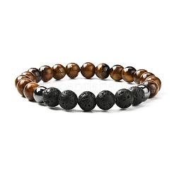 Stretch-Armband-Set aus natürlichem Tigerauge&nbsp;BJEW-JB07030