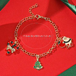 Рождественские браслеты с подвесками из латуни и эмали AU3344