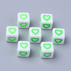 Cuentas europeas de acrílico blanco opaco&nbsp;LS-MACR-S273-51C-01