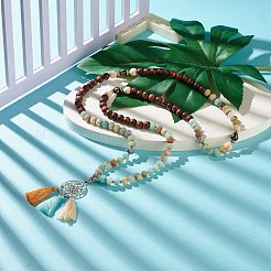 Ом мани падме хум буддийское ожерелье NJEW-JN03839