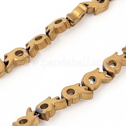 Нити немагнитных синтетических гематитовых бусин с вакуумным покрытием pvd G-F682-19-F