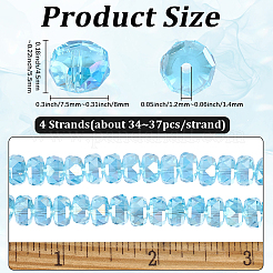 4 brin de perles de verre transparentes électrolytiques&nbsp;EGLA-PA0001-45A
