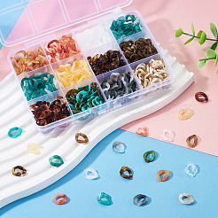 360pcs 12 Farben transparente Acrylverbindungsringe&nbsp;OACR-TA0001-80