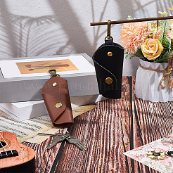 2 шт. 2-цветные винтажные сумки для ключей из искусственной кожи с застежками из сплава&nbsp;ABAG-GL0001-07