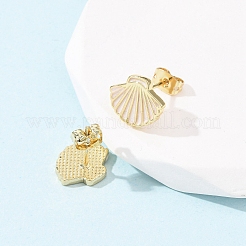 Серьги-гвоздики из латуни&nbsp;LS-EJEW-B152-01G-04