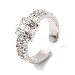 Offene Manschettenringe aus Messing mit Mikropavé und Zirkonia für Damen&nbsp;RJEW-L343-04P-04