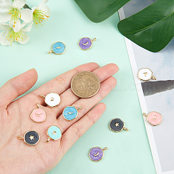 12 шт. 6 стиля латунных эмалевых подвесок&nbsp;KK-CA0001-32G