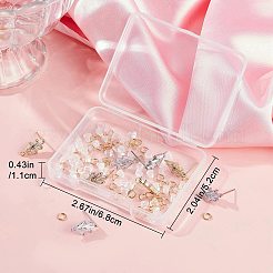 6 пара 2-х цветных латунных сережек-гвоздиков в форме травы KK-CN0001-91