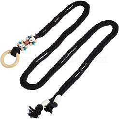 Ручная работа тканые хлопчатобумажные льняные пояса-цепочки для женщин дамское платье&nbsp;AJEW-WH20017-75B