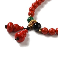 Braccialetti elasticizzati mala cinabro rotondi da 6 mm&nbsp;BJEW-B080-28A-06