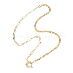 Collane in ottone con graffetta e catena a maglie per donna&nbsp;NJEW-JN06032