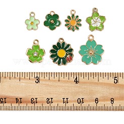 28 шт. 8 стиля эмалевых подвесок из сплава с легким позолоченным покрытием&nbsp;ENAM-FP0002-23