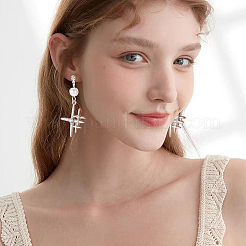 Латунные серьги со стразами&nbsp;KK-BBC0021-13P