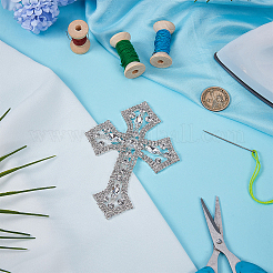 1 шт. крестообразное украшение из сплава стекла и стразов FIND-FG0004-94