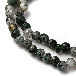Природные моховой агат бисер нитей G-I389-A40