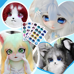 4 шт. 4 стиля ПВХ самоклеящиеся наклейки для глаз&nbsp;DIY-PH0032-300