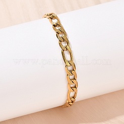 Браслеты-цепочки Figaro из нержавеющей стали 304 для женщин&nbsp;BJEW-G757-15G