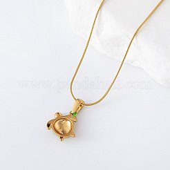 3 шт. ожерелье из нержавеющей стали с лаймово-зеленой эмалью и подвеской в виде морской черепахи FE9863