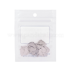 Danlingjewelry 201 ステンレススチールリンクコネクター  レーザーカットリンク  足  ステンレス鋼色  19x16x1mm  穴：1.6mm&nbsp;STAS-DL0002-03