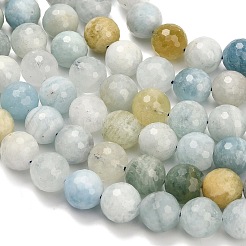 Природные Аквамарин бисер нитей G-L642-F05-12mm