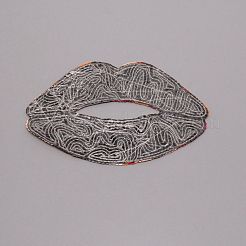 Tissu de broderie informatisé pour les lèvres fer sur les patchs&nbsp;FIND-WH0094-16A-01