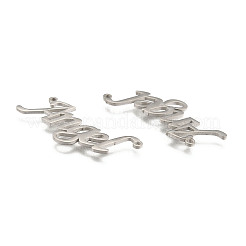 変色しにくい304ステンレススチールペンダント  ワード天使  ステンレス鋼色  12x28x1mm  穴：1mm&nbsp;X-STAS-M220-08