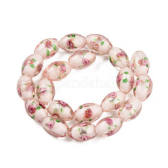 Ручная серебряная фольга стеклянные бусины Lampwork&nbsp;LS-LAMP-Q030-02O