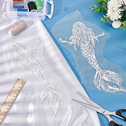 2 шт. русалка компьютерная вышивка ткань пришивание блесток патчи PATC-BC0001-01