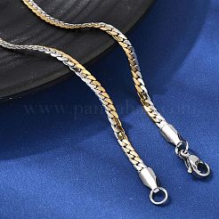 Collares de cadena Panzer unisex de acero inoxidable 304 de dos tonos de 3 mm&nbsp;NJEW-A067-03GP
