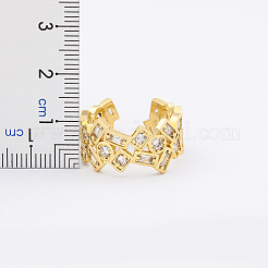 Латунные микро-паве кубические цирконии регулируемые открытые кольца FS-WG624C0-01