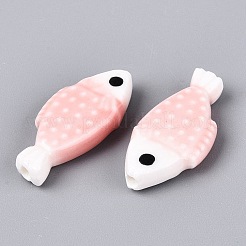 Perline di porcellana a forma di pesce dipinte a mano&nbsp;PORC-N013-06B