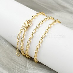 Женские ожерелья из латунных цепочек толщиной 3 мм NJEW-K271-10G