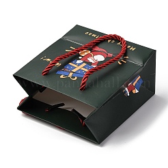 Рождественские подарочные пакеты с рисунком Санта-Клауса и хлопковыми ручками CARB-F013-01