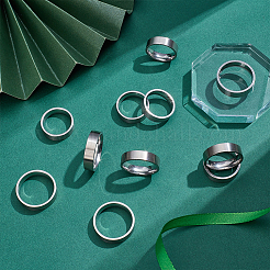 20 stücke 5 arten 304 edelstahl finger ringe für männer&nbsp;RJEW-UN0003-12