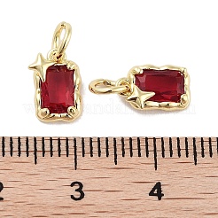 Breloques en laiton avec zircone cubique de micro pave&nbsp;KK-C051-10G-06
