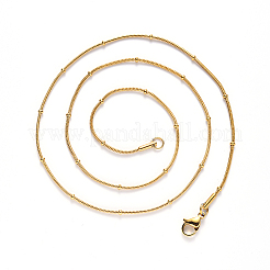 Collier à chaîne serpent ronde en acier inoxydable 304 avec placage sous vide PVD&nbsp;NJEW-S420-009B-G