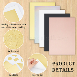 35 шт. 5-х цветные прямоугольные карточки из металлизированной крафт-бумаги формата А4 DIY-CP0010-14