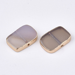 Plaquer des perles d'agate grise naturelle&nbsp;G-S344-97