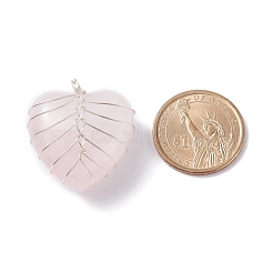 Природного розового кварца подвески PALLOY-JF01283-01