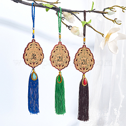 3шт 3 цвета полиэфирная кисточка кулон украшения&nbsp;HJEW-CA0001-14