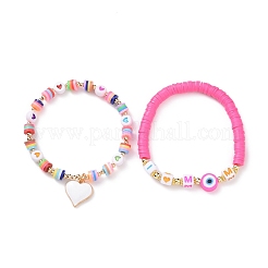 Слово я люблю маму наборы акриловых браслетов из бисера на день матери BJEW-JB09044