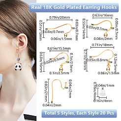 100 шт. 5 латунных крючка для сережек KK-BBC0012-33