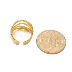 Многослойные открытые манжеты из нержавеющей стали 304 для женщин RJEW-Z077-01G-05