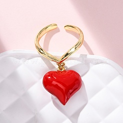 Латунные эмалевые открытые манжеты для женщин RJEW-U057-14B-G